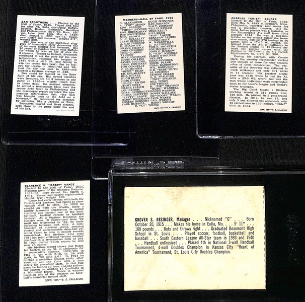 Vintage Baseball Card Lot - 1940 Play Ball Frank Chance (HOF) PSA 7 (OC), 1943 MP & Co. R302-1 Carl Hubbell (SGC Auth.), 1950 American Nut & Choc. F150 Whitey Kurowski (SGC Auth.), (6) 1950...